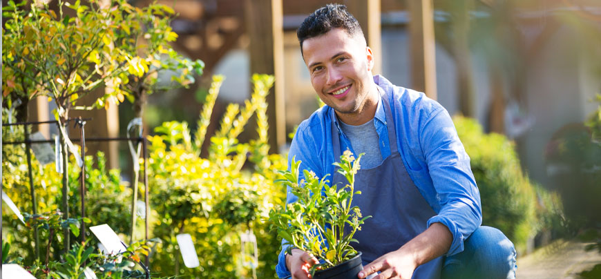 Man gardening